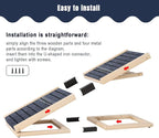 Adjustable Wooden Dog Ramp for Small & Medium Dogs, 27.6" Long x 11.8" Wide Portable Pet Ramp for Bed, Couch, Sofa & Car, Anti-Slip Carpet, Lightweight Foldable Indoor Outdoor Travel Dog Ramp