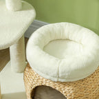 PawHut 31" Cat Tree, Cat Tower for Indoor Cats with Sisal Scratching Posts, Cat Condo, Cat Beds, Platform and Toy Ball, Cat Activity Center, Cream White