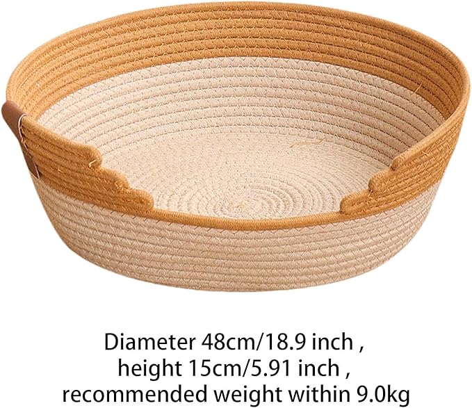 Cat Bed Basket, Comfortable Lounge Bed, Grinding Claws, Scratching Resistant Cat Scratcher Rest Nest for Indoor Cats, L