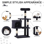 36" Multi-Level Cat Tree Tower with Scratching Posts, Toys & Condo - Space-Saving Design for Indoor Kittens, Compact Floor Footprint & Vertical Space for Multi-Cat Homes-Dark Grey