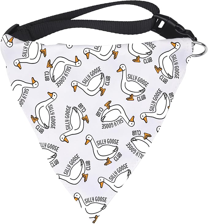 JXGZSO 1 Piece Silly Goose Triangle Dog Bandana Meme Goose Duck Merchandise (Silly Goose DB)