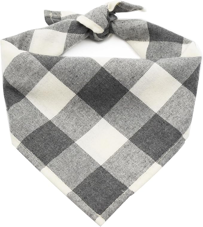 Bubblepup Dog Bandanas, Fall Dog Bandana for Boys Girls, Plaid Reversible Triangle Bibs Scarf Accessories for Dogs Pets