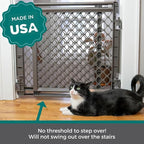 MyPet 2-in-1 Easy Swing Petgate: 27"-41" Wide Dog Gate. Safety Latch, Hardware Mount. Pet Gates for Doorways & Stairways. Made in USA. 27" Tall, Fieldstone