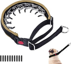 Martingale Collar for Dogs, Hidden No Pull Dog Collar with Buckle, Reflective Nylon Choke Collar Adjustable Limited Slip Collar for Large Medium Small Dogs Anti Pull Training Walking L Khaki