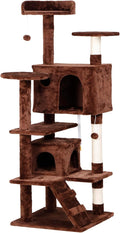 54-Inch Cat Tree Multi-Level Condo Tower Bed Furniture Kitten Play House with Scratching Posts