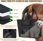 SlowTon Dog Purse Carrier - Portable Dog Carrier with Pockets & Safety Leash for Small Dogs Under 12 lbs, Breathable Pet Tote Bag for Cat Rabbit Outing, Travel, Vet (Black)