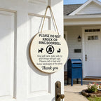 Baby Sleeping Sign For Front Door Do Not Ring Doorbell Sign Wooden Do Not Knock Or Ring Doorbell Signs Baby Sleeping No Doorbell Signs For New Parents Gifts