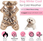 AOFITEE Dog Winter Coat, Waterproof Dog Jacket, Fullbody Dogs Winter Coat Snowsuit, Windproof Puppy Puffer Jacket Snow Suit with Legs, Pet Fleece Vest, Cold Weather Coats for Small Dogs, Gold XL
