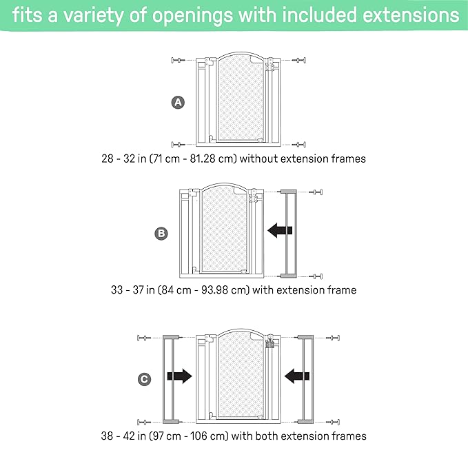 Ingenuity Decorative Panel Tall Baby Gate & Dog Gate, 28"-42" Wide, 30" Tall, Hardware or Pressure Mounted, Install on Top or Bottom of Stairs, Banister, or Doorway - Espresso