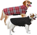 MIGOHI Reversible Dog Coat, Windproof & Waterproof Jacket for Cold Weather, British Style Plaid Coat for Small Dogs, Red, S