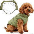 Dog Jacket Waterproof Fleece Dogs Vest Small Dog Coats for Winter Cold Weather Warm Dogs Puffer Jacket Puppy Coat Green Pet Jackets Cat Coats M