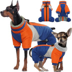 Kuoser Fullbody Dog Coat - Medium Dogs, Warm Winter Coat with Harness, Reflective, Blue L