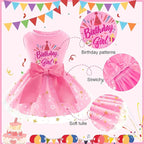XPUDAC Dog Birthday Dress Puppy Clothes for Small Dogs Girl Birthday Party Tulle Pet Outfit, Cat Appeal-XX-Small