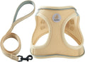 Hipubby Dog Harness and Leash Set, No Pull Soft Mesh Puppy Harness for Small Medium Dogs, Cats - Step in Reflective Breathable Lightweight Vest Harness for Walking, Training - Khaki, XXS