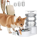 RIZZARI Automatic Gravity Pet Dispenser: 6.5L Large Capacity -No Power Needed -Stainless Steel with Triple Filter & Brush for Medium Dogs -Multiple Pets - Busy Pet Owners - Living Room -Kennel