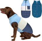Reversible Dog Winter Coat, Waterproof Warm Fleece Sweater Windproof Lightweight Pet Snow Jacket for Medium Large Dogs with Double Ended Zipper, Cold Weather Dog Coat,Blue,XL