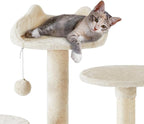 Topeakmart 70in Cat Tree, Multi-Level Cat Tower with Scratching Post Dangling Ball and Condos Cat Furniture for Indoor Cats, Beige