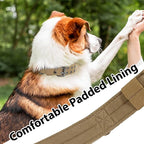 Tactical Dog Collar with Handle, Military Adjustable Heavy Duty Metal Buckle Dog Collars Soft Nylon Training Collar for Medium Large Dogs (Brown, X-Large)