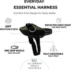 ShawnCo Essential Dog Harness, No-Pull Pet Vest with 3 Leash Clips, No Choke, Reflective, Adjustable and Padded, for Easy Walking and Training for Small, Medium and Large Dogs (Military Camo, M)