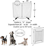Dog Fence Indoor,Dog Gate Indoor for Doorway pet gate -2-Panel Freestanding, Hallways, House or Stairs -40x32-Inch Retractable Foldable Expandable Wood Pet by SFJC (White) ﻿
