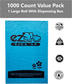 EZ Pickup 1000 Count Dog Waste Poop Bags, Unscented