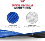 Tuff Pupper Tactical Dog Collar with Handle | Heavy Duty Adjustable Dog Collar | Military Nylon Collar for Large Dogs | Quick-Release Buckle | Soft Padded Comfort | Training Control (Blue, Large)