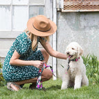 Wolfgang Heavy Duty Dog Leash, Pull-Tested to Over 800 lbs for Walking & Training, DarkFloral Print, Dual-Handle Large