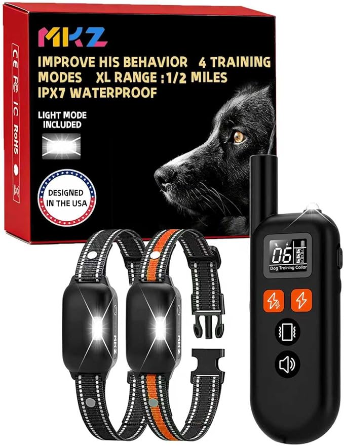 Dog Training Collar for 2 Dogs (10-120Lbs),Training Collar for Dogs Dog Training Collar with Remote 3300FT Rechargeable E Collars for Large Medium Small Dogs with Flashlight, 4 Training Modes