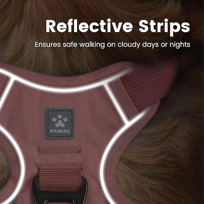 Pawaii Dog Harness for Small Dogs No Pull, No Pull Dog Harness with Pet ID Tag, No Choke Front Clip Harness Dog, Adjustable Soft Padded Pet Vest with Easy Control Handle