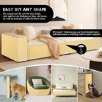Ultra-Durable Cat Scratch Furniture Protector - 78.7" x 15.8" Self-Adhesive, Scratch-Resistant, No Shedding, Fits Any Furniture, Includes Nano Adhesive and Rotating Nails, Furniture Savior (Beige)