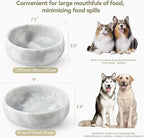 Marble Dog Bowl, 5lbs Non-Slip Cat and Dog Food Bowl Dish, Non-Tipping Weighted Puppy Pet Dish, Grey Stone Durable Food and Water Bowls, Easy to Clean, Holds 4 Cups