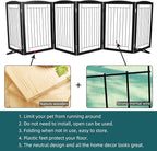 ZJSF Freestanding Dog Fence Indoor, Foldable Dog Gate for Doorways, Stairs or Hallways, Sturdy Wood Extra Wide Pet Gate with Support Feet for The House, Black, 32 "Height-6 Panels