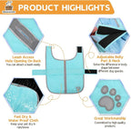 Queenmore Dog Winter Coat, Fleece Puffer Dog Down Vest, Cold Weather Pet Jacket for Dogs, Waterproof Reflective Reversible Dog Sweater Clothes for Small, Medium and Large Dogs (Light Blue, L)