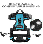 BARKBAY No Pull Dog Harness Front Clip Heavy Duty Reflective Easy Control Handle for Large Dog Walking(Blue,S)