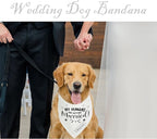 Realeaf My Humans are Getting Married Dog Bandana,Wedding Outfit for Boy and Girl, Premium Durable Fabric, Engagement Announcement for Large and XLarge Dogs (Large)