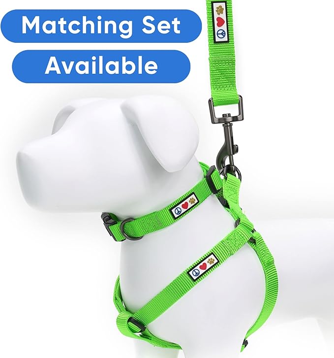 Pawtitas Solid Step-in Dog Harness – Adjustable No-Pull Vest for Puppies to Seniors, Safe & Comfortable M Green