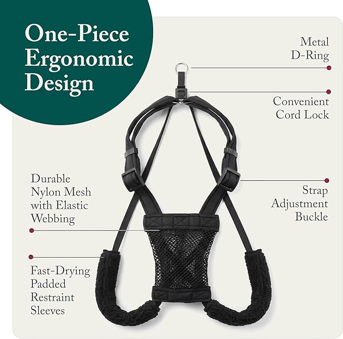 SPORN No Pull Dog Harness, Black, Small