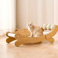 Sisal Cat Scratcher Bed,Extra Large Solid Cat Scratching Board Couch Scratcher Cardboard with Sisal Ball,26.8 Inch Hammock Lounger for Indoor Cats, Furniture Protector