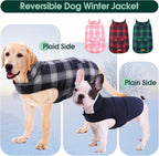 Kuoser Reversible Winter Coat, British Style Jacket for Small Dogs, Warm Windproof Puppy Cold Weather Clothes Vest, Blue XS