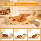 Cat Scratcher Bed - 31.5 inch Cat Scratching Pad with Large Cats Hammock Sisal Scratch Post Toy Ball,for Indoor Cats Scratching Pad, Protects Furniture,Kittens Gifts