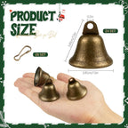 Craft Bells 24 Pcs Small Brass Bells for Crafts, Vintage Bronze Hanging Jingle Bells with Spring Hooks for Wind Chimes, Dog Training Doorbell, Mission Project, Wedding, Christmas, Easter & Home Decor