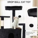 70" Multi-Level Cat Tree Tower with Scratching Posts, Toys & Condo - Space-Saving Design for Indoor Kittens, Compact Floor Footprint & Vertical Space for Multi-Cat Homes-Dark Grey