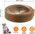 Collapsible Cat Scratcher Lounge Bed, Cardboard Cat Bed, Corrugated Pet Scratcher Pad, Round Shape Cat Scratching Bed Nest for Indoor Big Large Kitty Kitten Cats