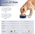 Stainless Steel Dog Bowl, Metal Water and Food Dish for Large Dogs, Insulated Non-Slip Pet Bowl, Easy Clean, 64oz, Blue