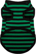 Paiaite Dog Striped Shirt Sleeveless Tank Top Cotton Breathable Pet Apparel for Small Medium Dogs Green XXL