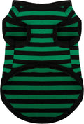 Paiaite Striped Shirt for Dogs - Happy Color Cotton Sleeveless Puppy Shirts, Breathable Pet Apparel Tank Top, Colorful Sweatshirt for Small Medium Dogs, Green XS