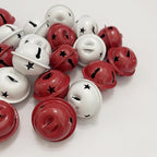 Pack of 50 Small Bells for Crafts, 1 Inch Red and White Jingle Bells Little Bells for Crafting Dog Training Doorbell Cat Collar Christmas Tree Wedding Decorations (Red and White)