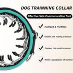 Martingale No Pull Dog Collar for Large Medium Small Dogs, Heavy Duty Nylon Reflective Adjustable Anti Pull Slip Collar with Buckle for Training Walking M Black Green