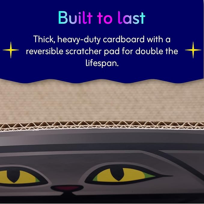 UFO Cat Scratcher Box for Indoor Cats, Extra Large 20" Cardboard Scratcher House with Reversible Pad, Enclosed Cat Lounge for Large Cats, 20 x 12 x 6 in