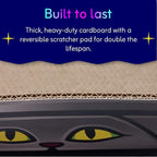 UFO Cat Scratcher Box for Indoor Cats, Extra Large 20" Cardboard Scratcher House with Reversible Pad, Enclosed Cat Lounge for Large Cats, 20 x 12 x 6 in